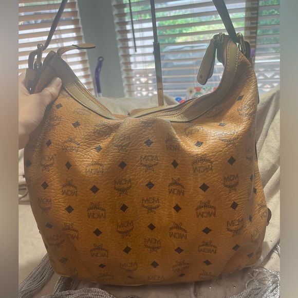 MCM Cognac Visetos Coated Canvas Hobo - Picture 5 of 15